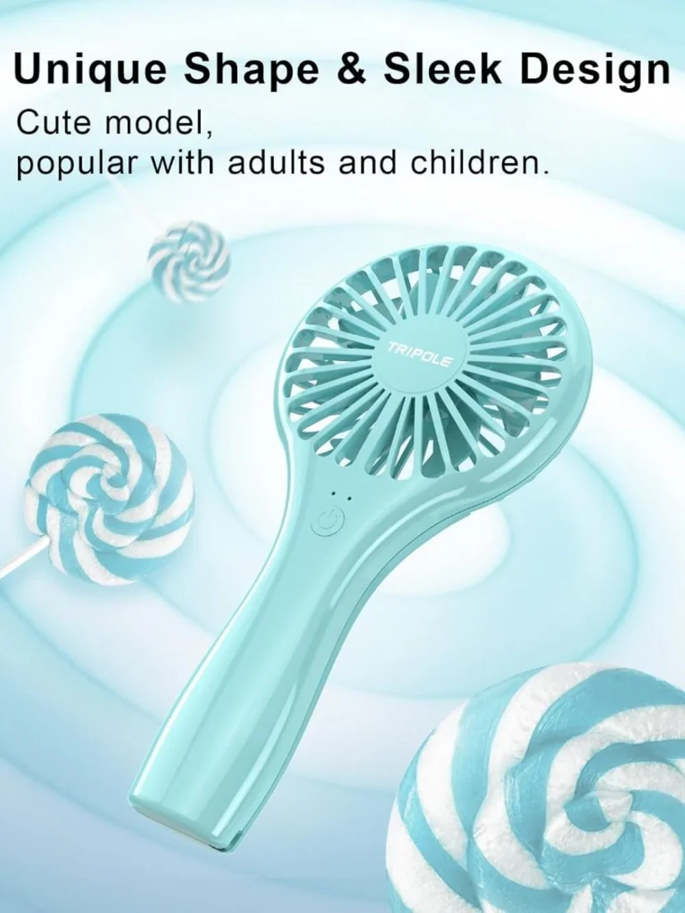 Compact Rechargeable Fan - Cute Design for Effortless Cooling Anywhere, Anytime